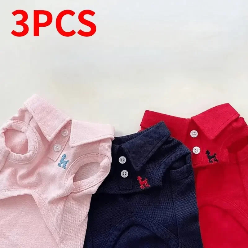 Pet Polo Shirt Embroidered Vest Set For Cats And Dogs