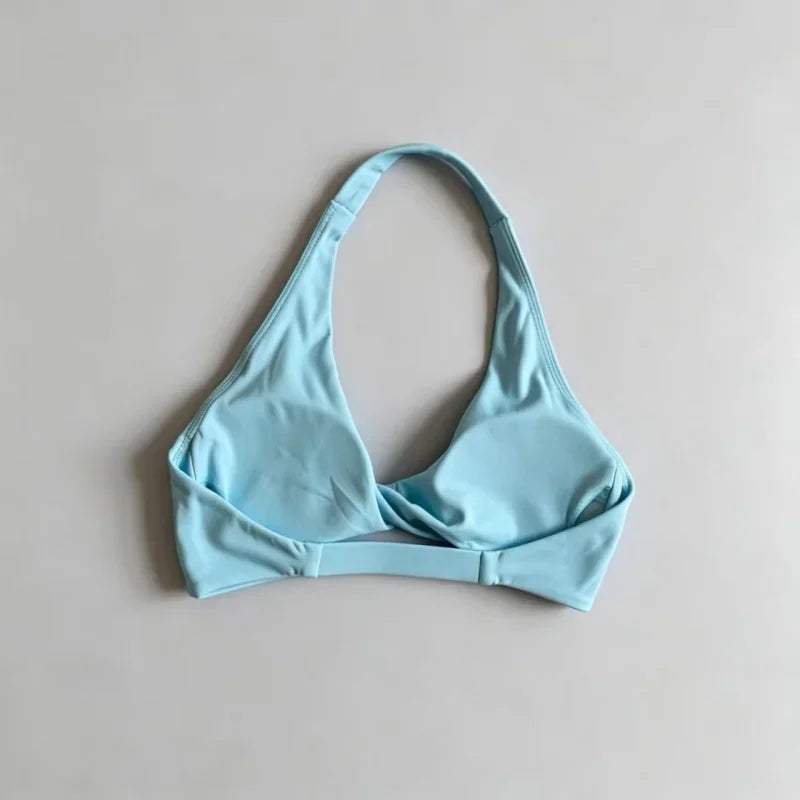 Halter Backless Padded Sports Bra for Yoga and Fitness Workouts