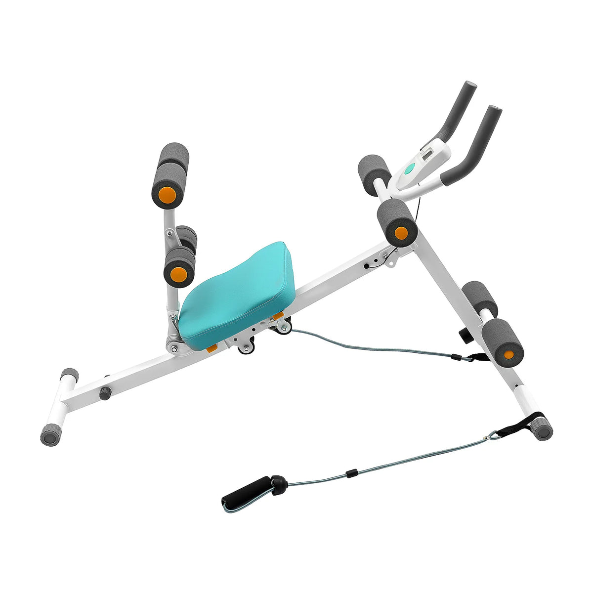 Adjustable Ab Bench With Resistance Bands And Lcd Display