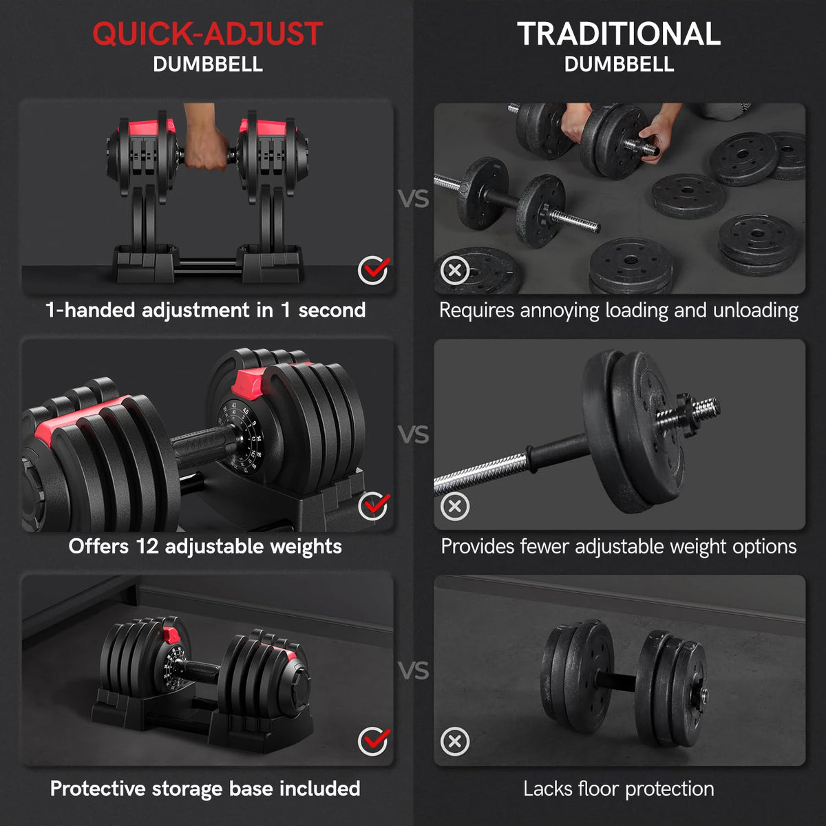 AIRHOT Adjustable Dumbbell Set With Barbell And Kettlebell