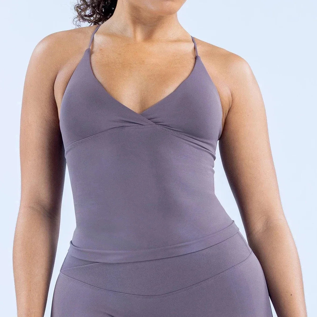 Women Twist Front Backless Longline Sports Tank Top For Yoga