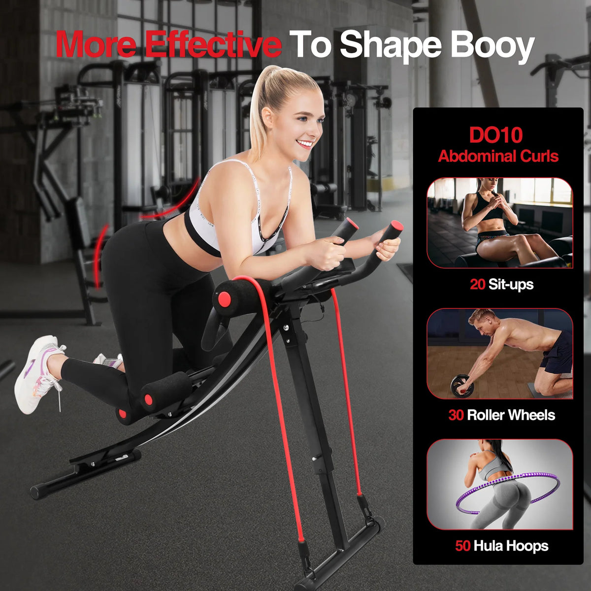 GIKPAL Foldable Ab Machine for Home Gym and Abdominal Training