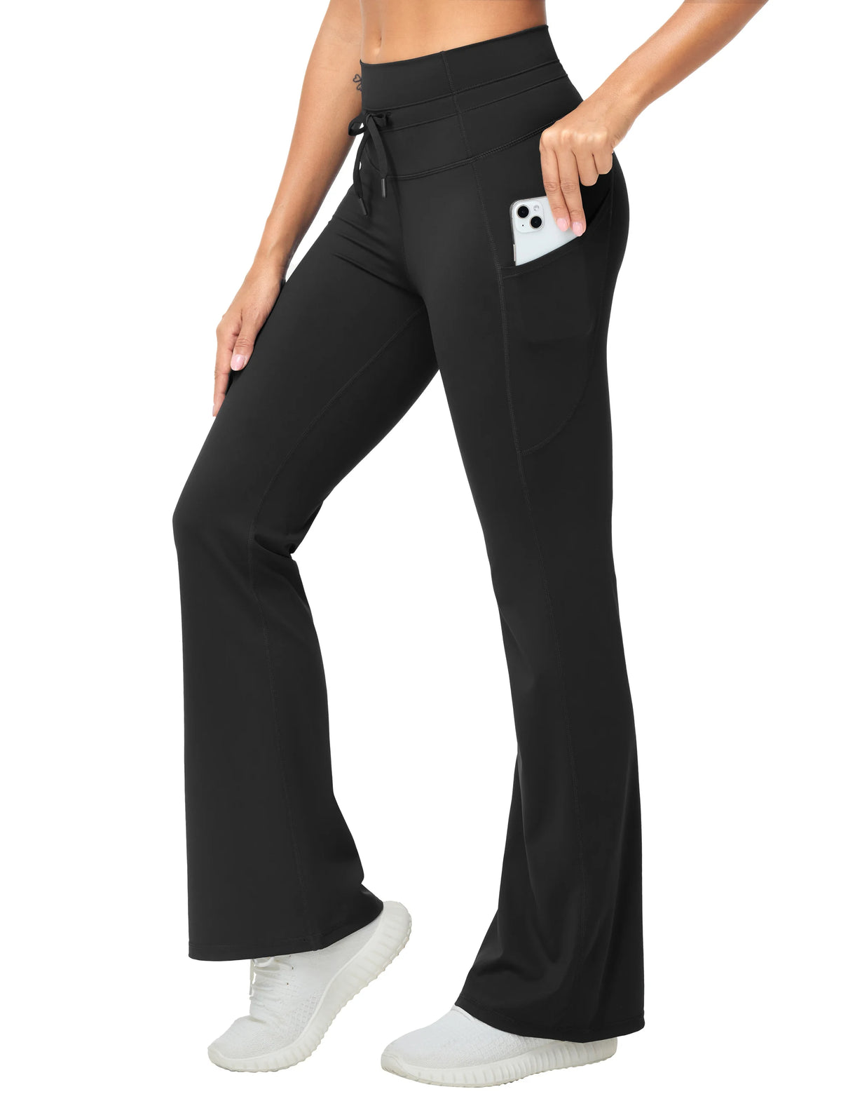 THE GYM PEOPLE Women's Drawstring Flare Yoga Leggings With Pockets