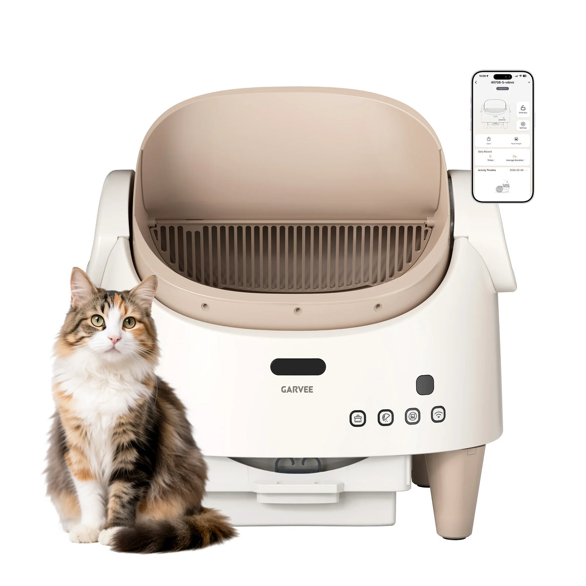 HiMISS Smart Automatic Self Cleaning Open Top Cat Litter Box
