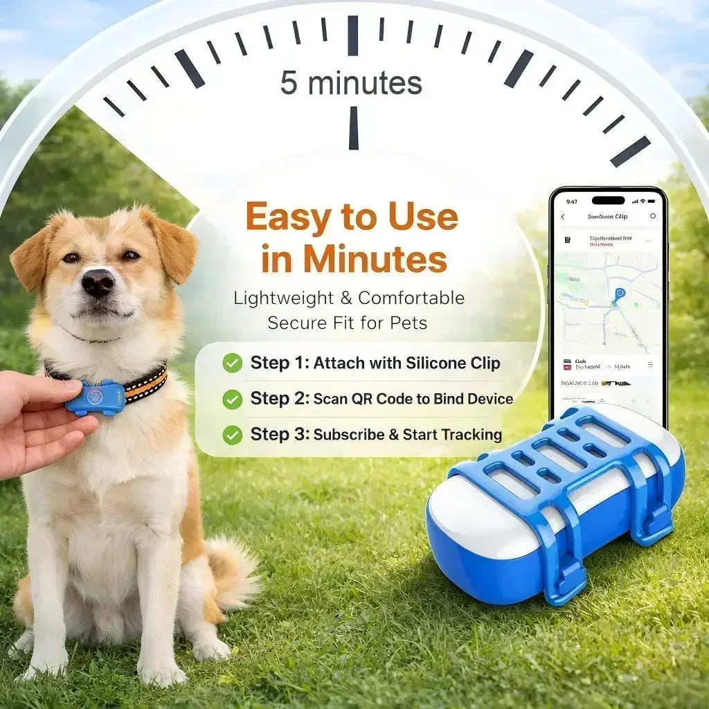 WANWAYTECH 4G GPS Tracker for Dogs and Cats Real-Time Tracking