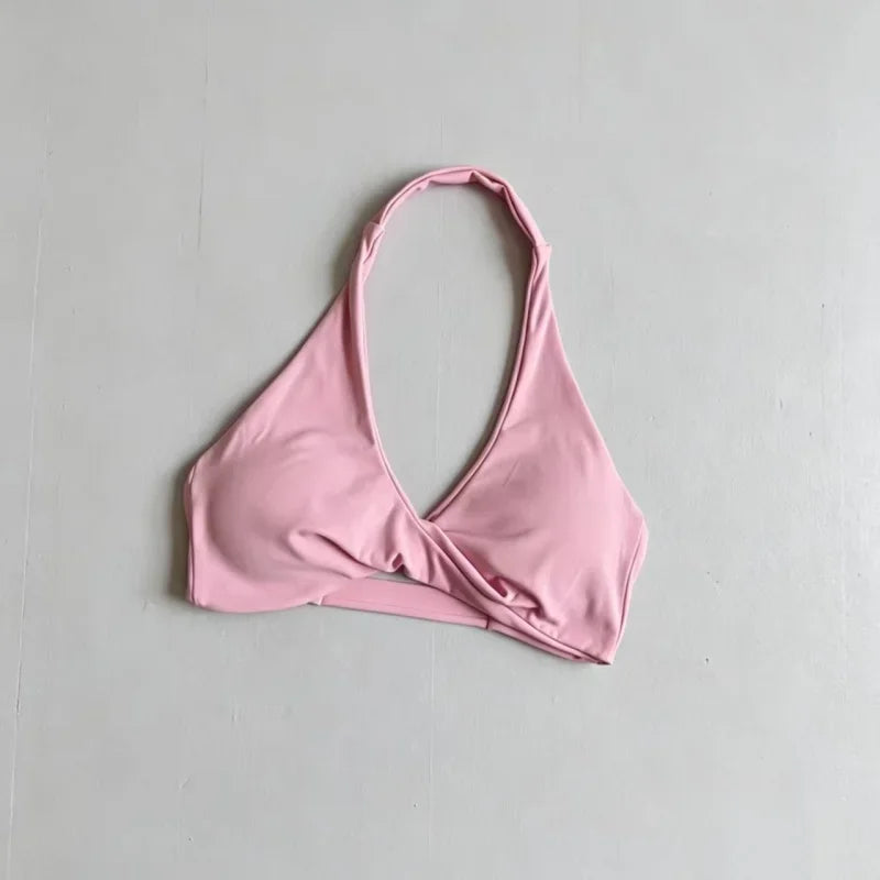 Halter Backless Padded Sports Bra for Yoga and Fitness Workouts