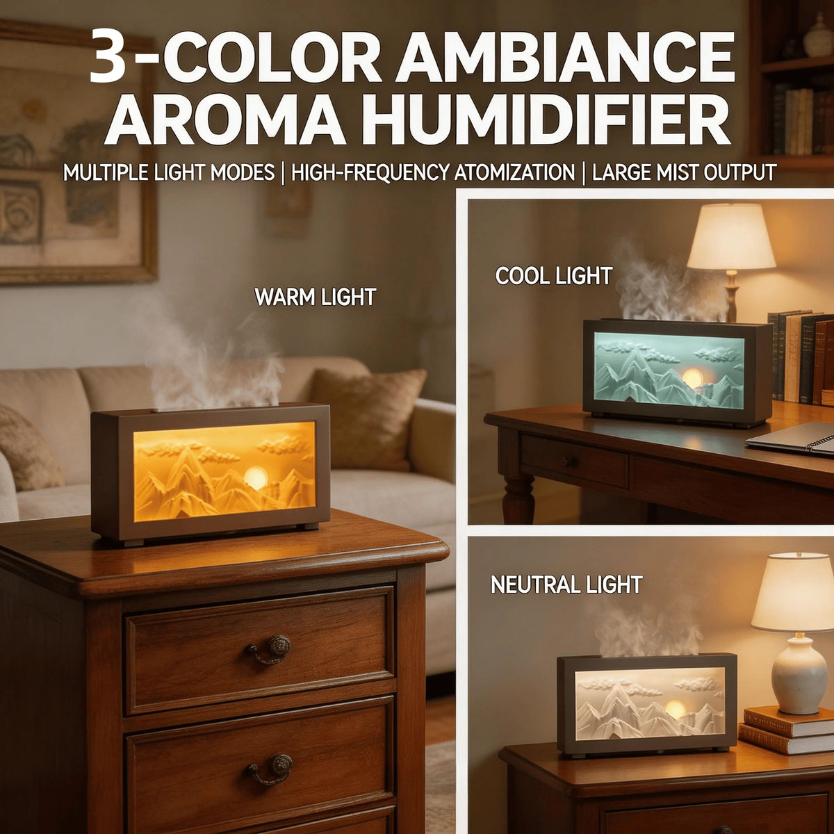 Sunrise Mountain Ultrasonic Aromatherapy Air Diffuser Humidifier
