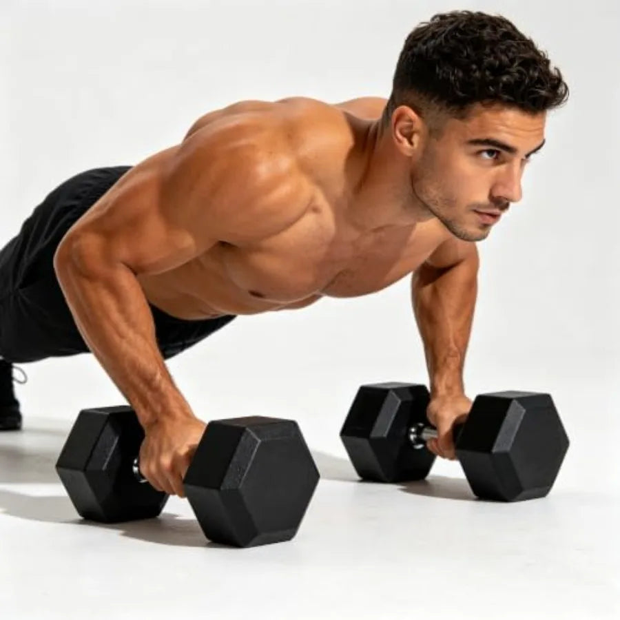 Rubber Coated Hex Dumbbell Set for Strength Training Equipment