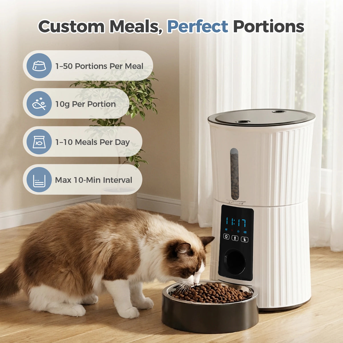 JHK Automatic WiFi Cat Feeder With App Control And Timer