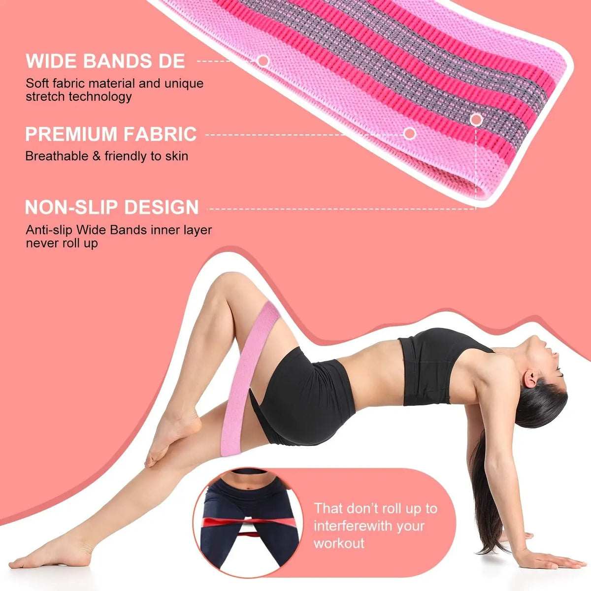 Resistance Bands Set For Legs Glutes And Home Workout Routine