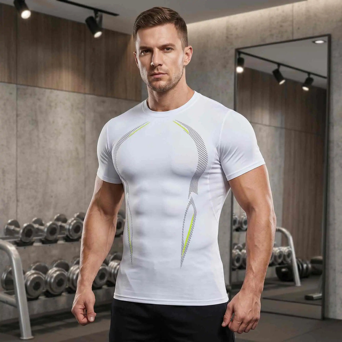 Mens Compression Workout Shirts Quick Dry Athletic Baselayer Training Tops