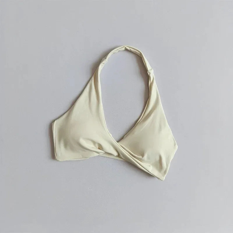 Halter Backless Padded Sports Bra for Yoga and Fitness Workouts