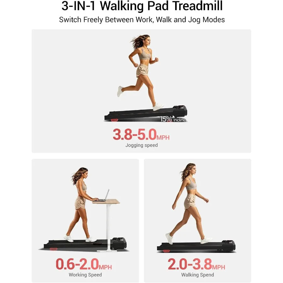 Incline Walking Pad With Vibration Plate For Home Fitness