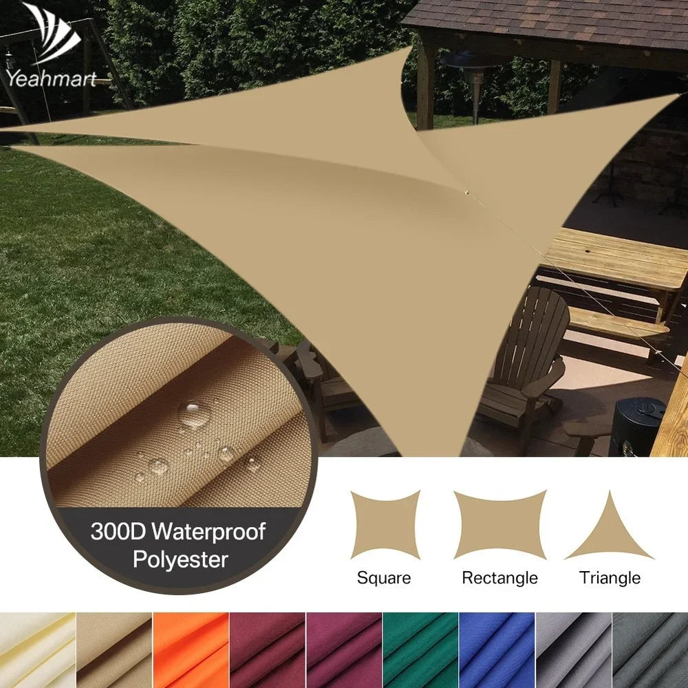 Waterproof Outdoor Triangle Shade Sail Canopy for Patio and Garden