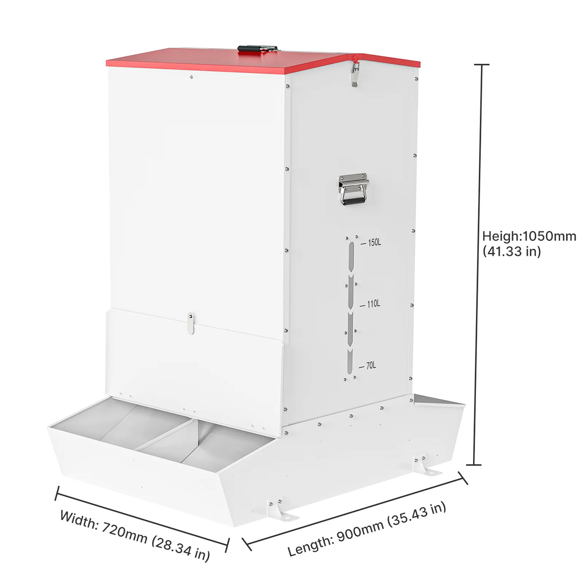 Lockable Automatic Metal Gravity Feeder for Dogs and Farm Animals