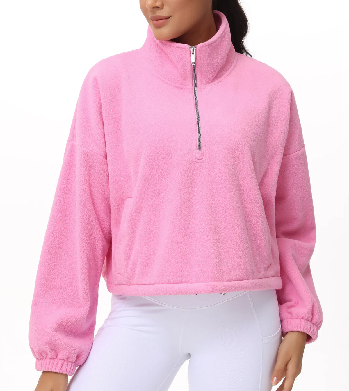 THE GYM PEOPLE Women's Half Zip Fleece Sweatshirt With Pockets