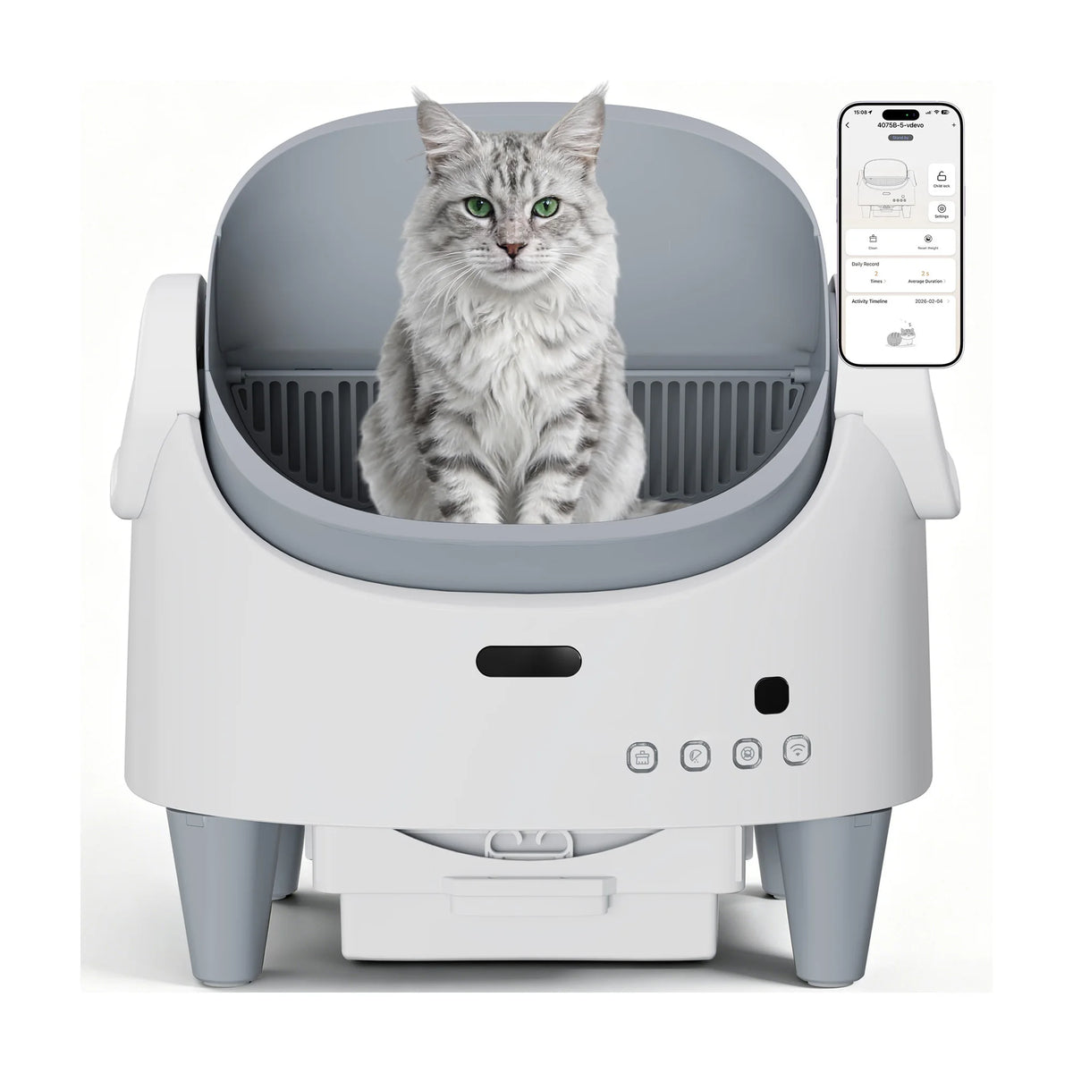 HiMISS Smart Automatic Self Cleaning Open Top Cat Litter Box