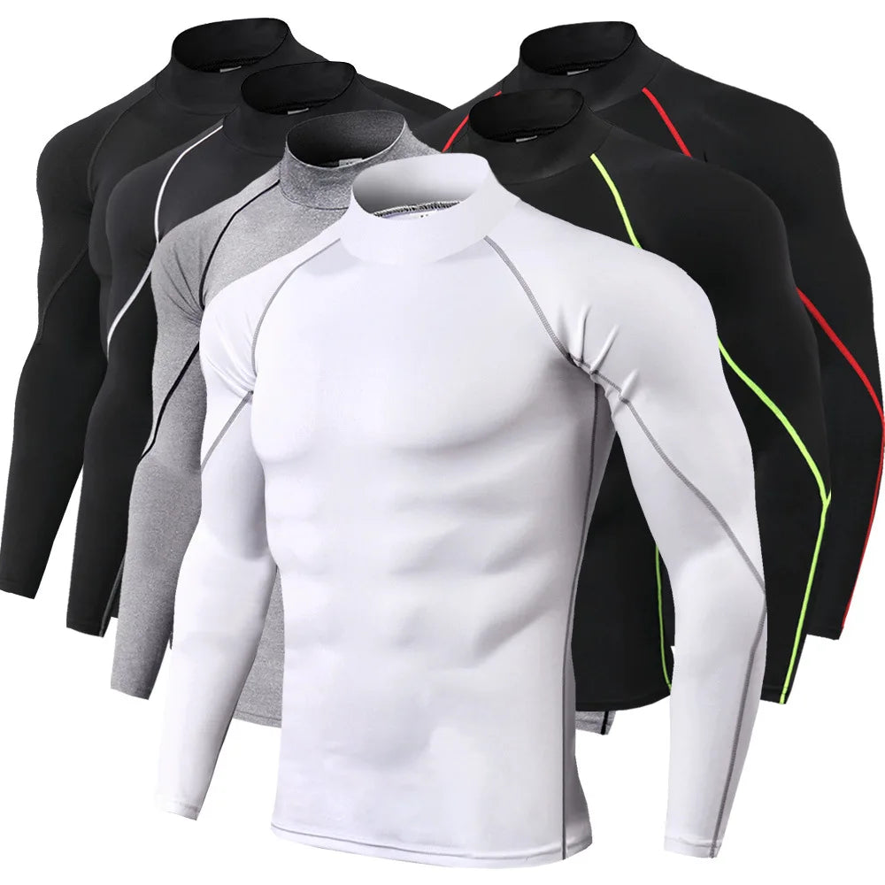 Mens Quick Dry Compression Athletic Shirt for Running and Gym