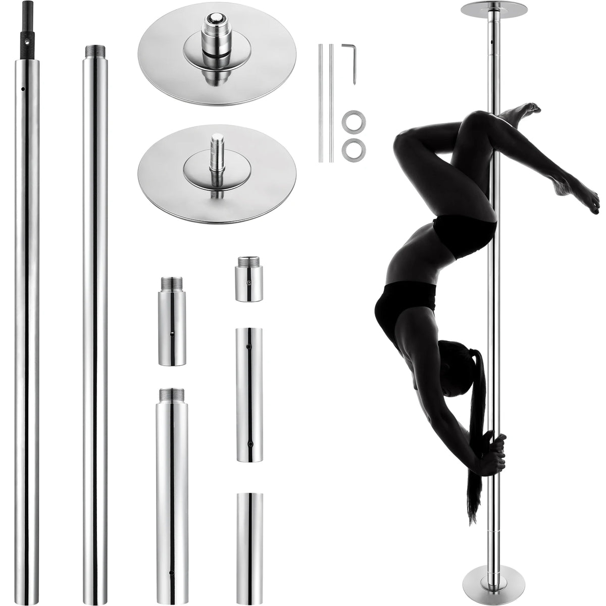 SucceBuy Portable Spinning And Static Dancing Pole Kit