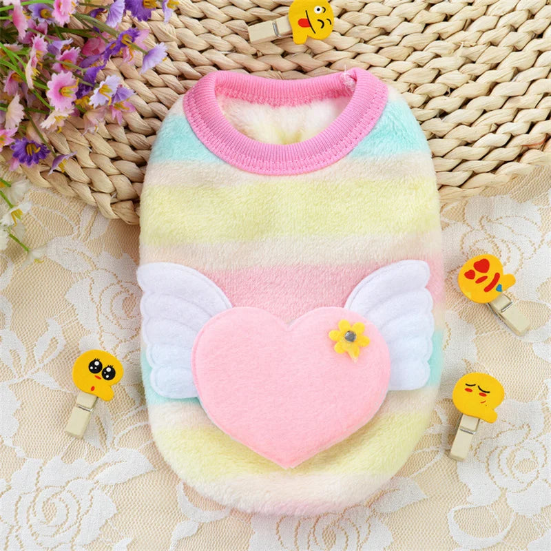 Cute Print Tea Cup Warm Fleece Sweater for Small Dogs