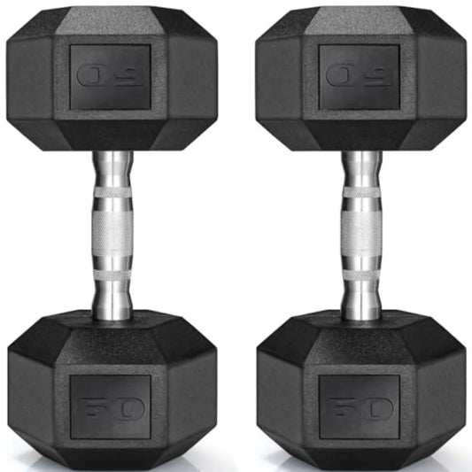 Rubber Coated Hex Dumbbell Set for Strength Training Equipment