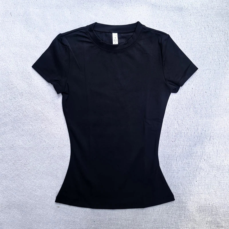 Women's Seamless Short Sleeve Yoga Crop Top for Gym Workouts