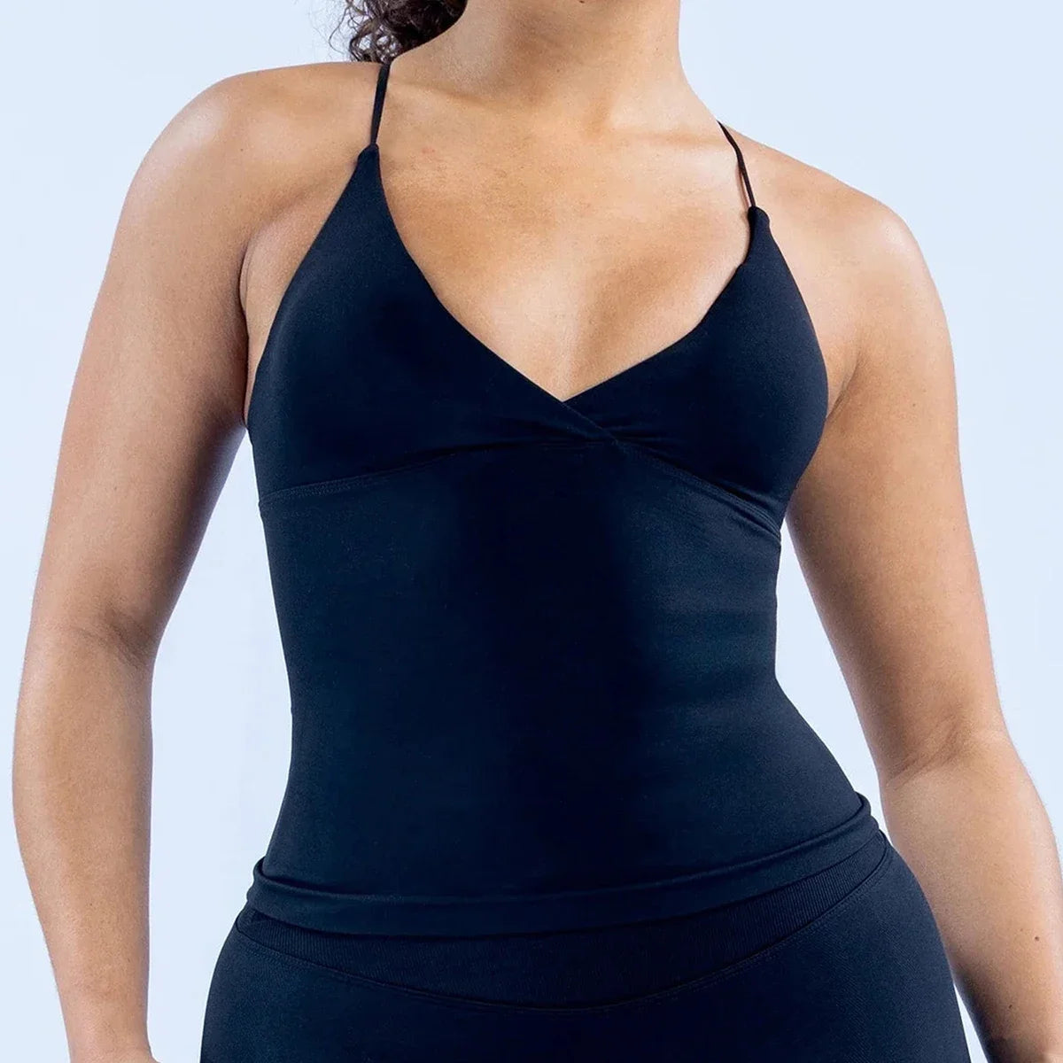 Women Twist Front Backless Longline Sports Tank Top For Yoga