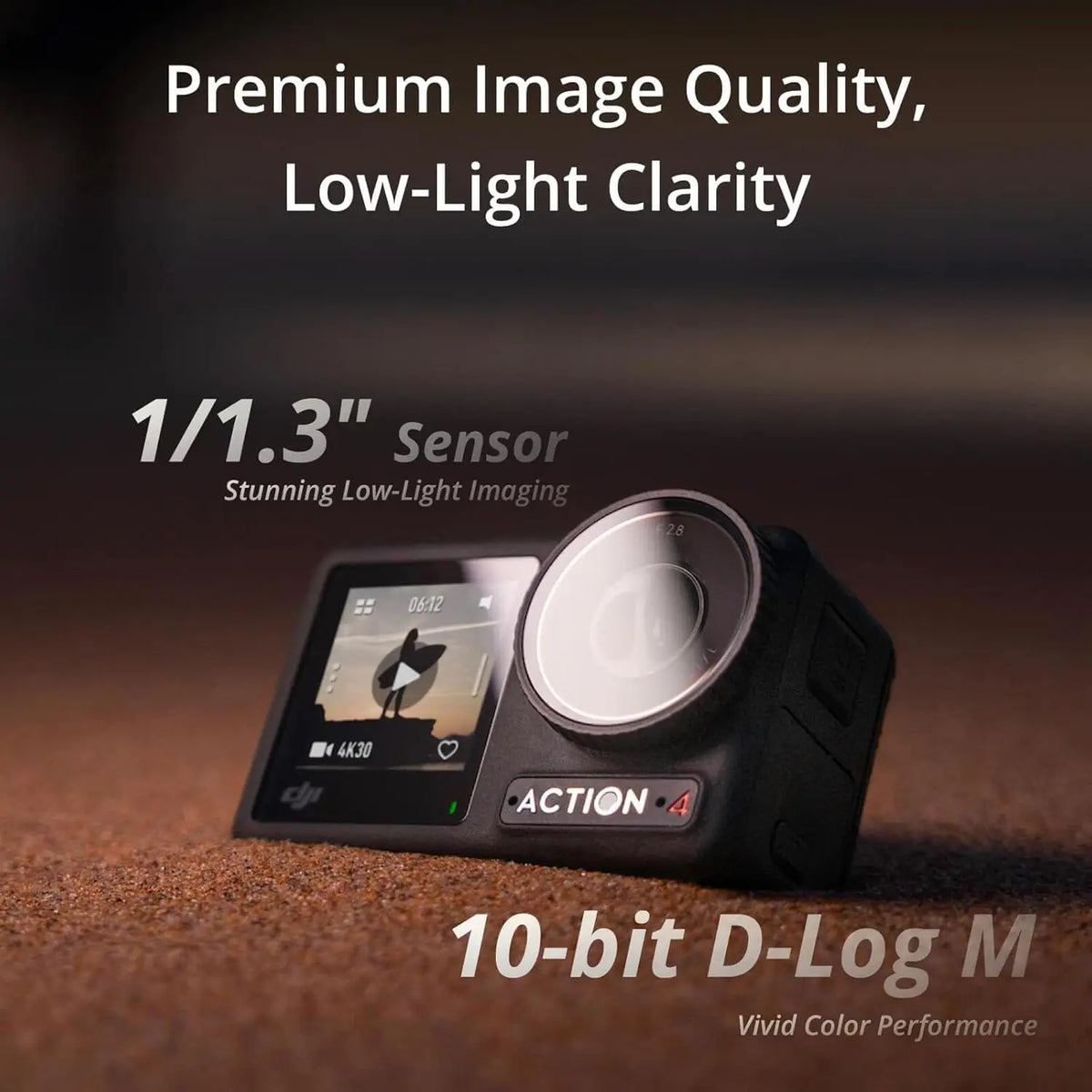 DJI Osmo Action 4 Waterproof 4K Low Light Vlogging Camera
