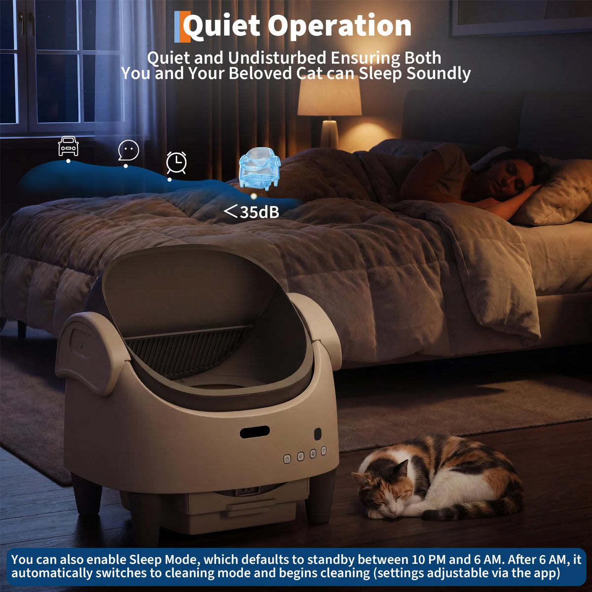 HiMISS Smart Automatic Self Cleaning Open Top Cat Litter Box