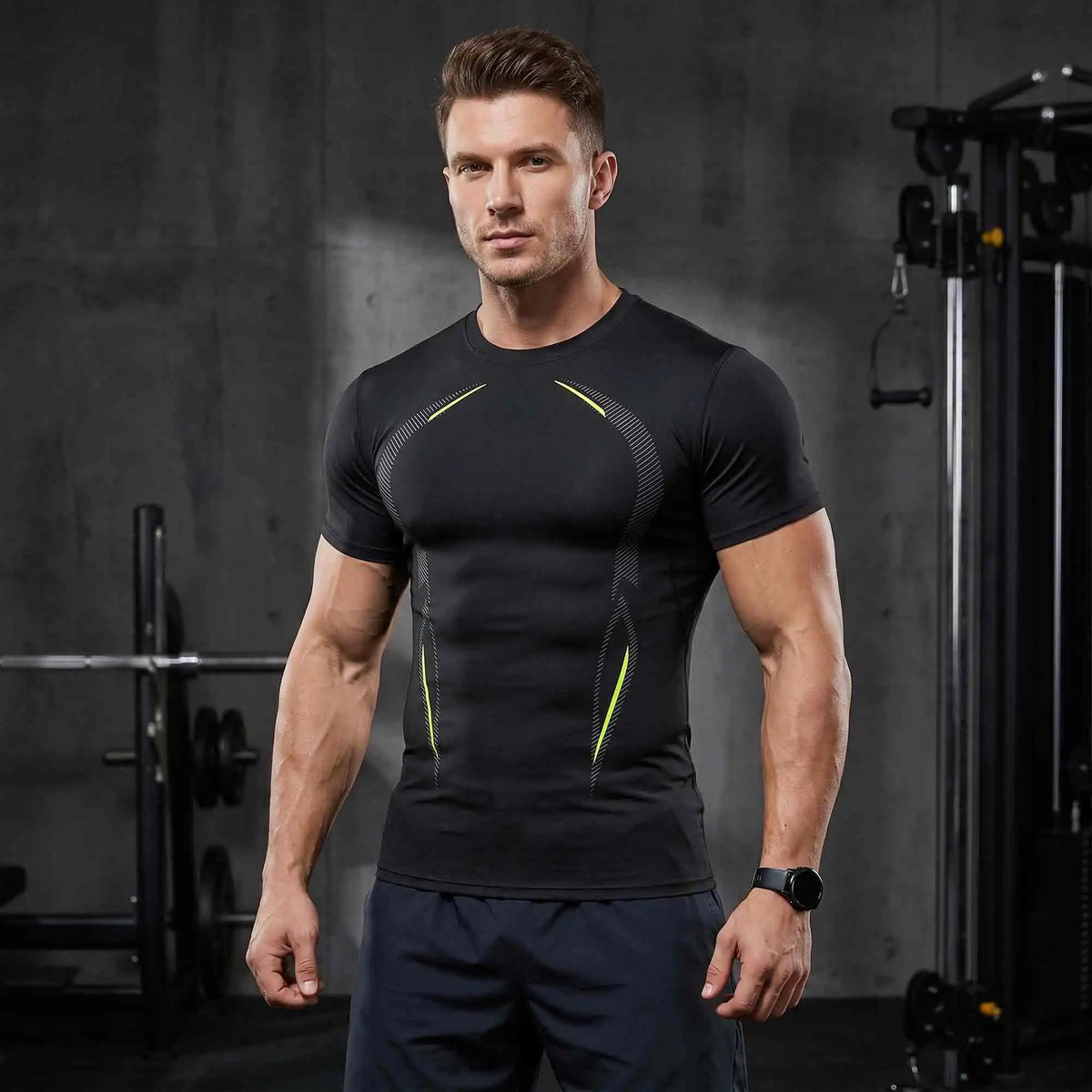 Mens Compression Workout Shirts Quick Dry Athletic Baselayer Training Tops