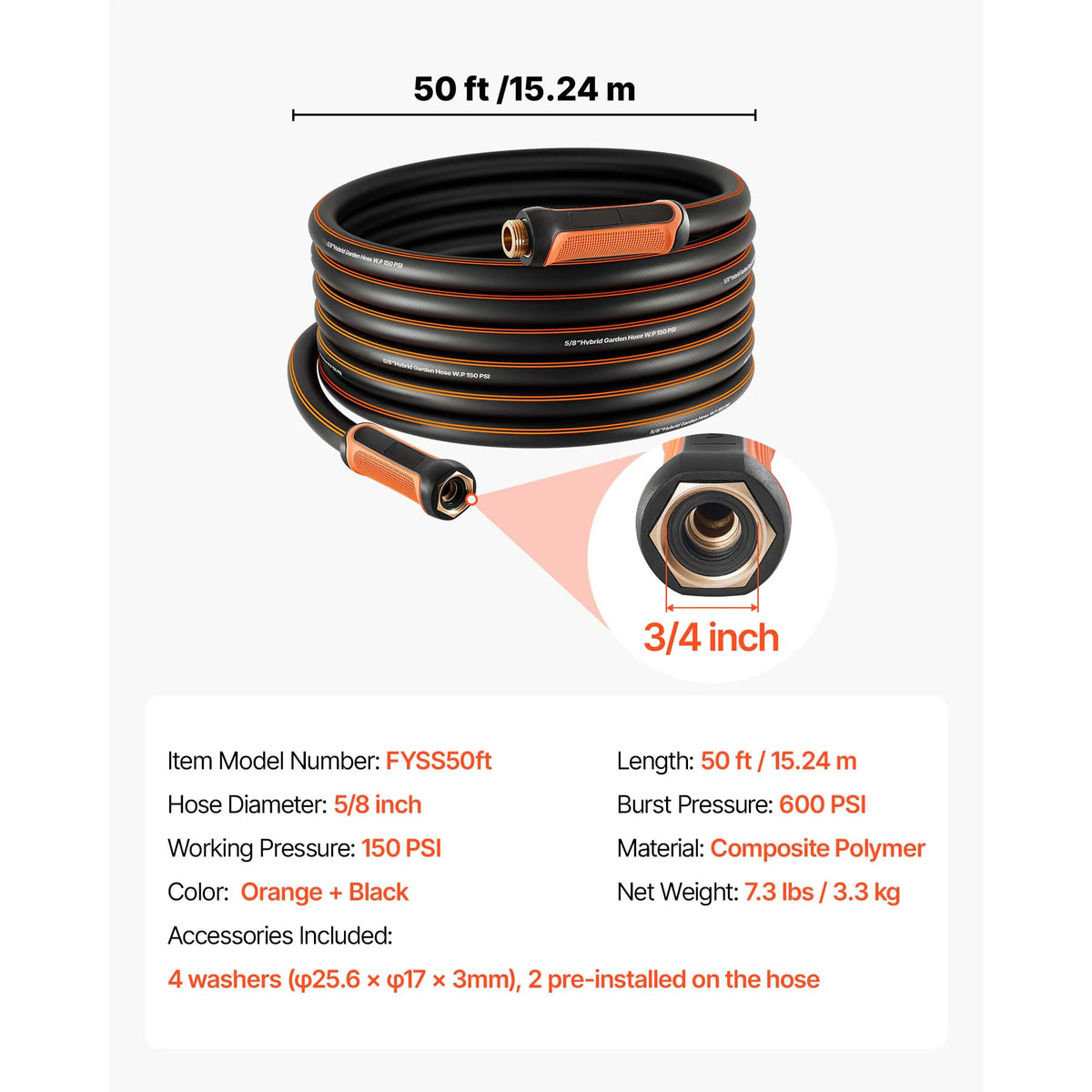 SucceBuy Heavy Duty Flexible Kink Resistant Garden Water Hose