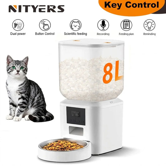 Nityers Automatic Cat Feeder With Voice Recorder And Timed Feeding