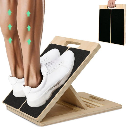 Adjustable Wooden Balance Board Calf Stretcher For Leg Training