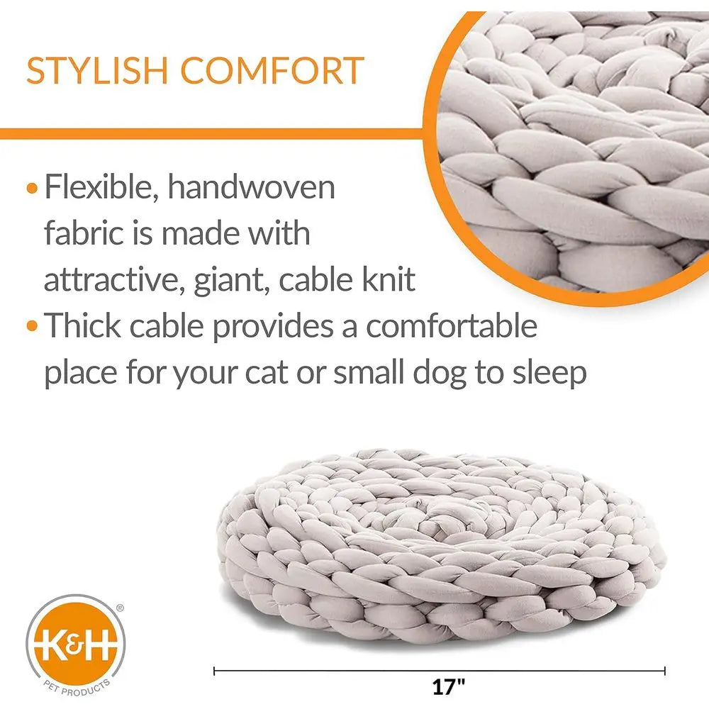 Handwoven Knitted Round Cat Bed For Cozy Indoor Rest