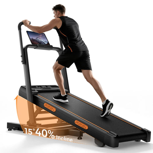 UMAY Electric Treadmill with Incline, LED Display and Shock Absorption