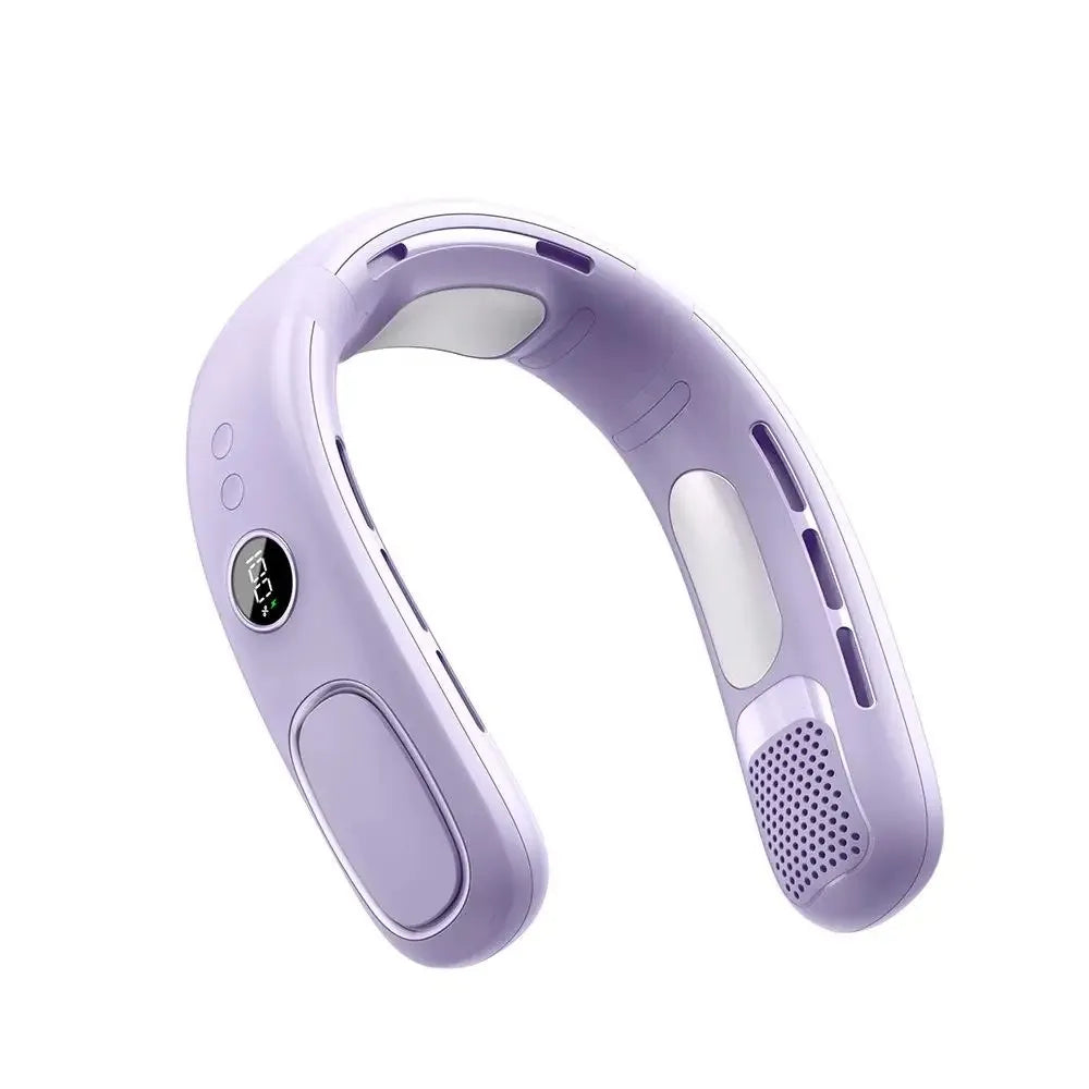 Portable Bladeless Neck Fan With Five Speed Adjustable Cooling
