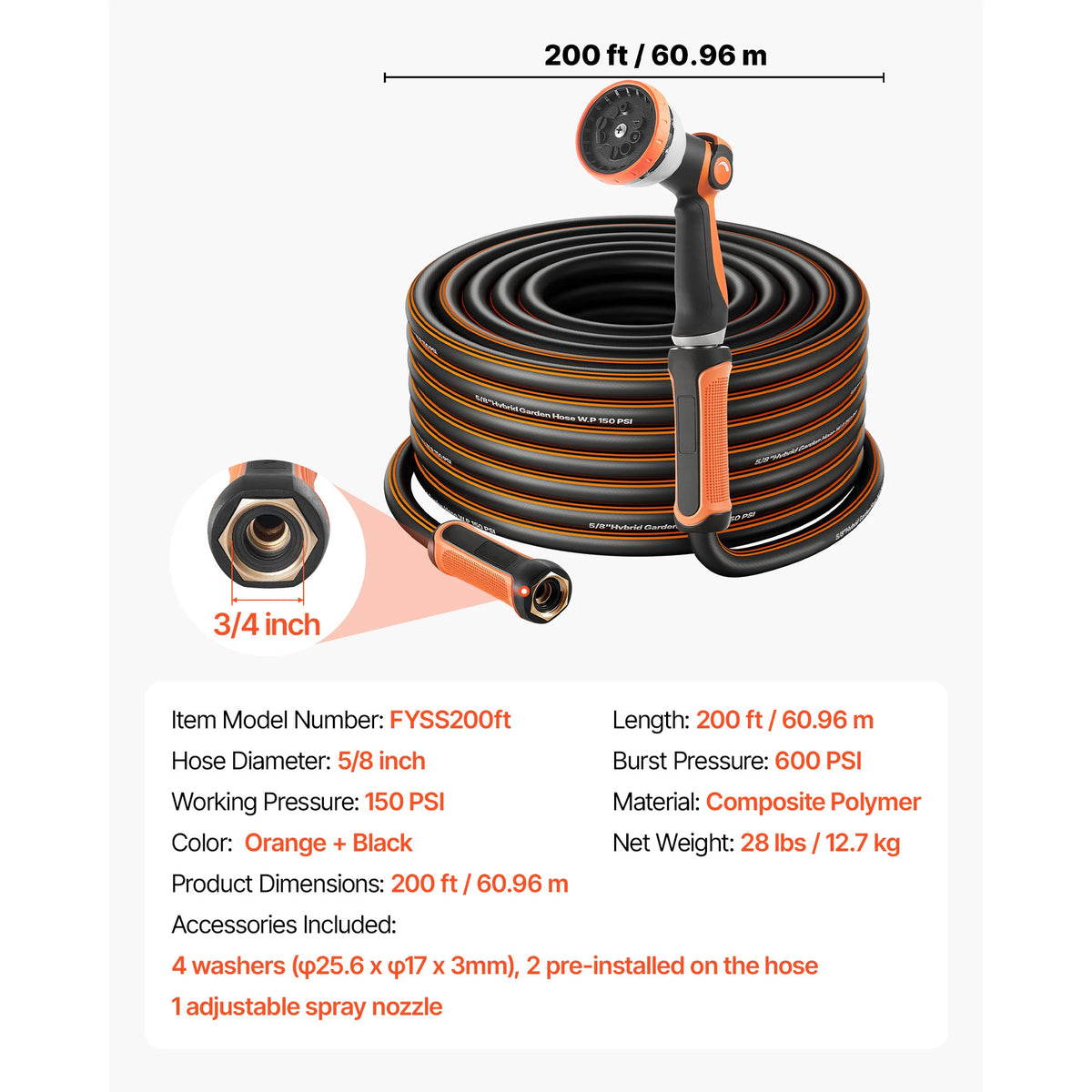 SucceBuy Heavy Duty Flexible Kink Resistant Garden Water Hose