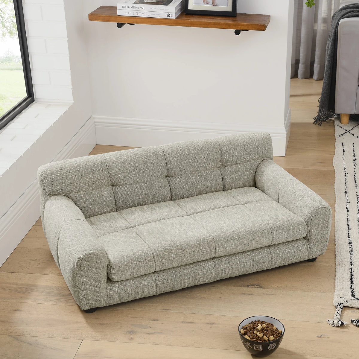 Breathable Dog Sofa Bed With Supportive Backrest And Armrests