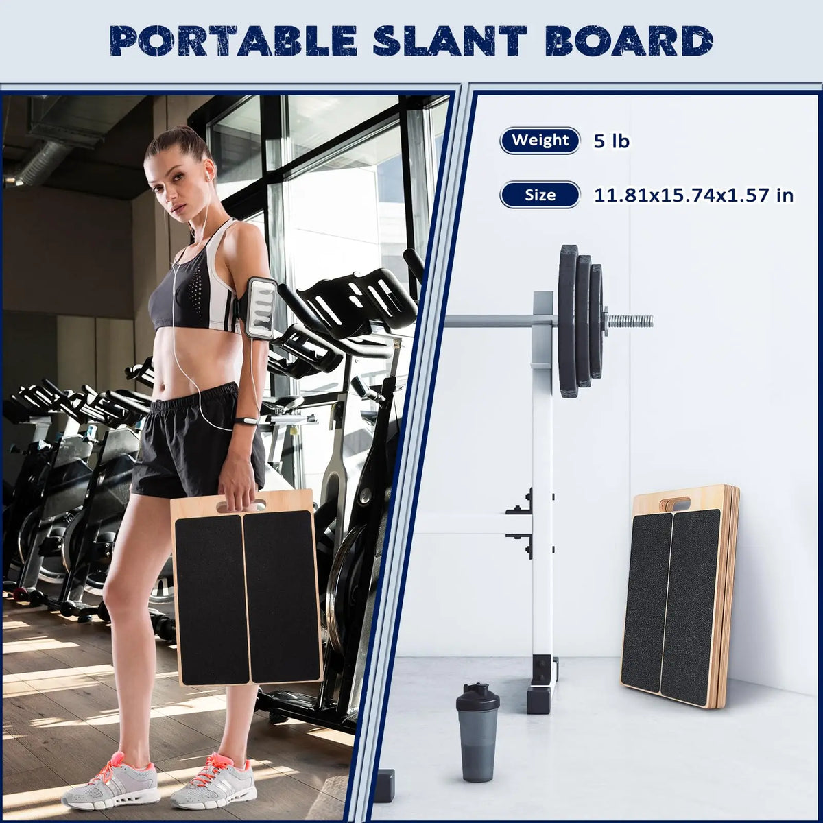 Adjustable Wooden Balance Board Calf Stretcher For Leg Training