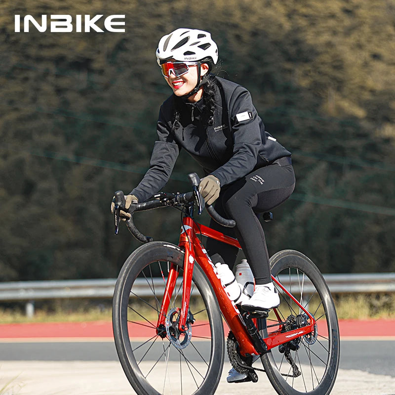 INBIKE Women's Thermal Fleece Cycling Jacket Windproof And Breathable