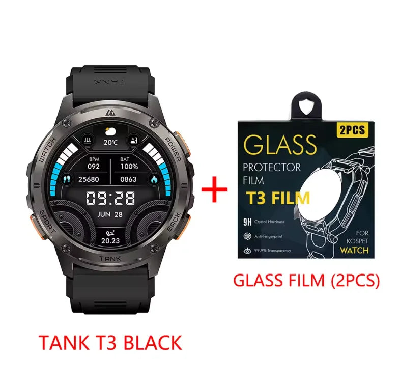 KOSPET Tank T3 AMOLED Smartwatch Bluetooth Calling Fitness Tracking