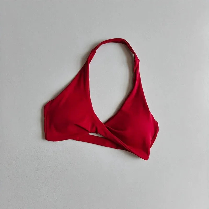 Halter Backless Padded Sports Bra for Yoga and Fitness Workouts