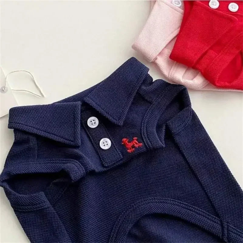 Pet Polo Shirt Embroidered Vest Set For Cats And Dogs