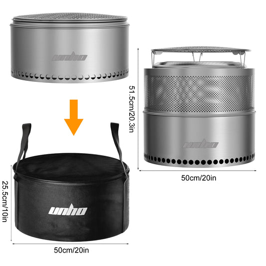 Portable Stainless Steel Smokeless Outdoor Fire Pit For Wood Burning