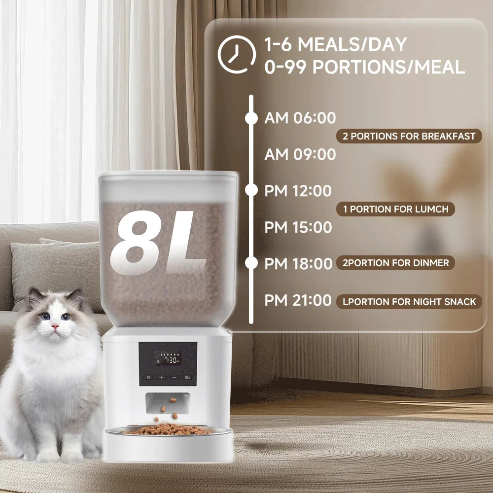 Nityers Automatic Cat Feeder With Voice Recorder And Timed Feeding