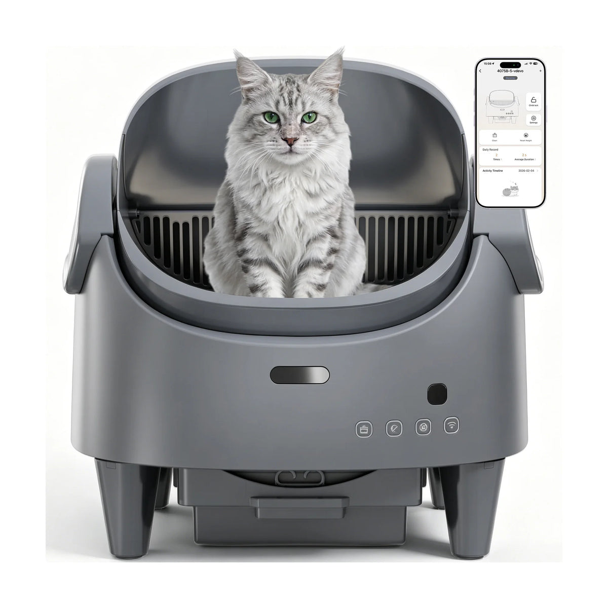 HiMISS Smart Automatic Self Cleaning Open Top Cat Litter Box