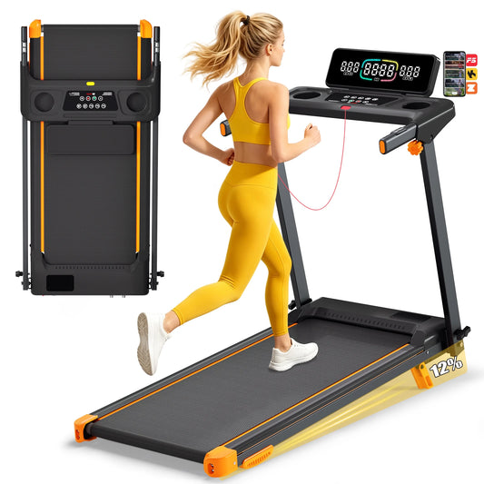 Foldable Walking Pad Treadmill With Adjustable Incline And HIIT Modes