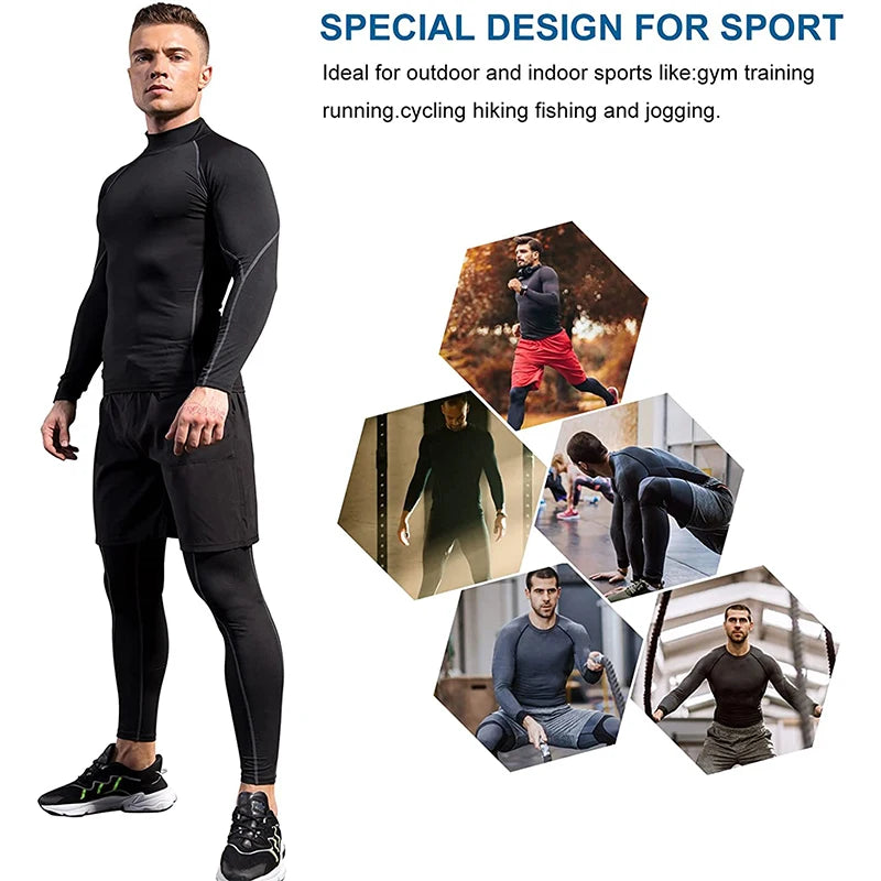 Mens Quick Dry Compression Athletic Shirt for Running and Gym