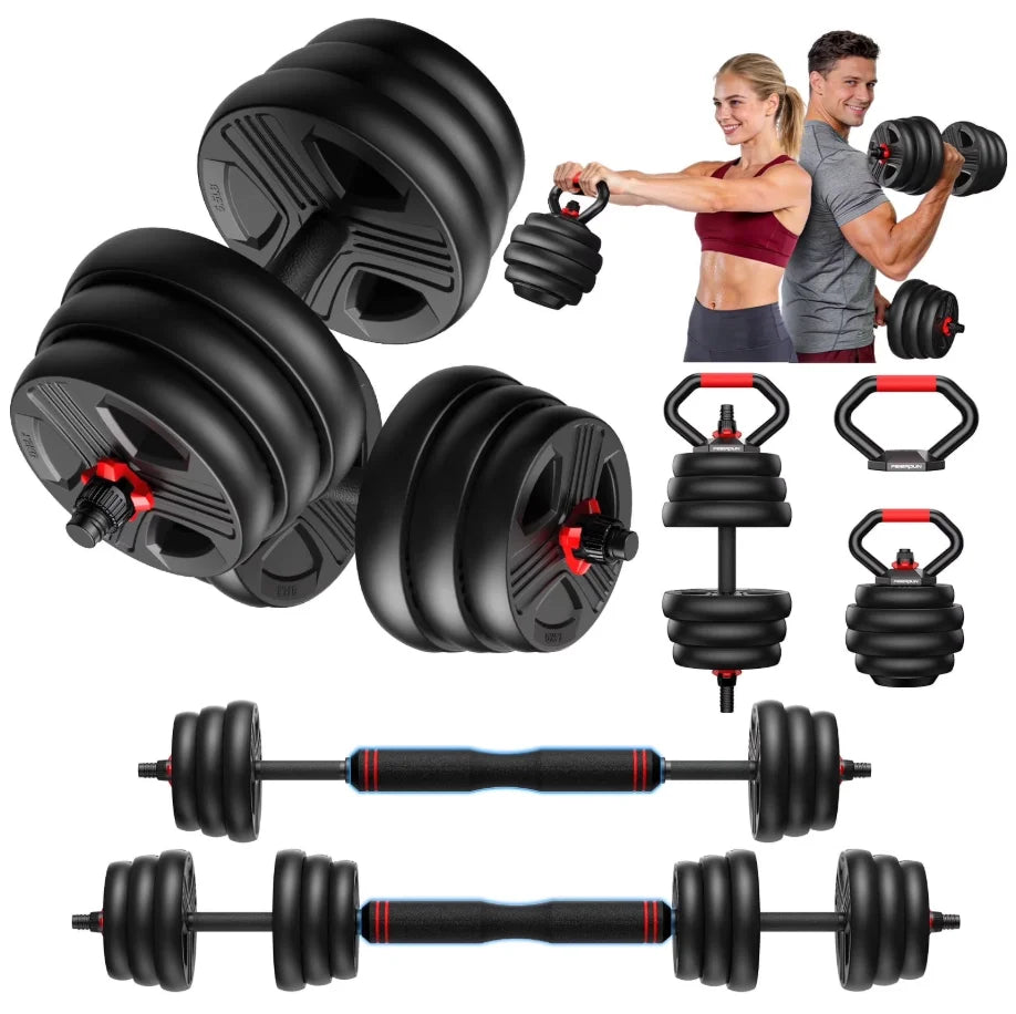 FED Fitness Adjustable 5 In 1 Dumbbell Barbell Kettlebell Set