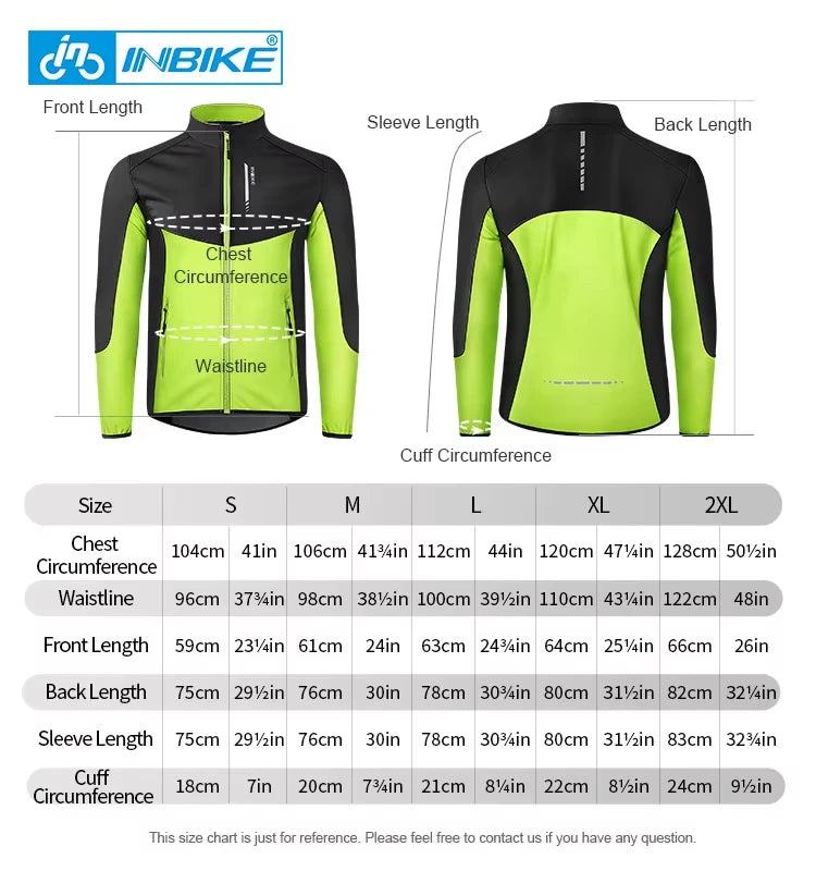 INBIKE Mens Waterproof Windproof Thermal Fleece Cycling Jacket